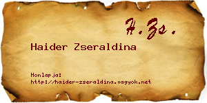 Haider Zseraldina névjegykártya